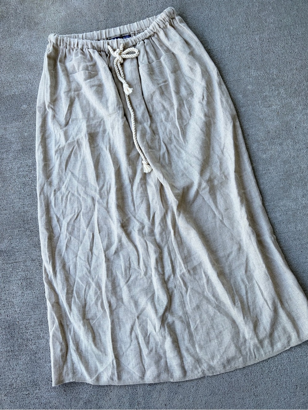 Vintage 90s gap linen boho bohemian cream tan maxi skirt NWT